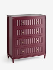 Nina Campbell Burgundy Red Willis Tall Chest of Drawers - Image 6 of 7
