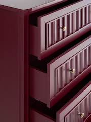 Nina Campbell Burgundy Red Willis Tall Chest of Drawers - Image 7 of 7