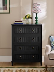Nina Campbell Black Willis Tall Chest of Drawers - Image 2 of 7