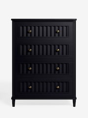 Nina Campbell Black Willis Tall Chest of Drawers - Image 4 of 7