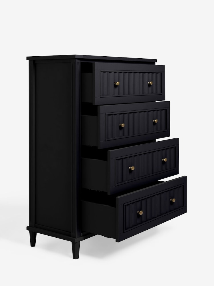 Nina Campbell Black Willis Tall Chest of Drawers - Image 7 of 7