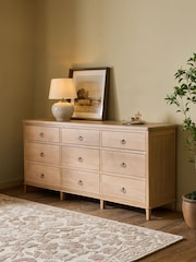 Light Natural Sadie Solid Mango Wood 9 Drawer Chest - Image 2 of 9
