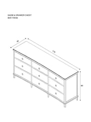 Light Natural Sadie Solid Mango Wood 9 Drawer Chest - Image 4 of 9