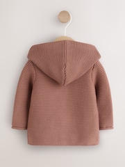 Brown Knitted Hooded Baby Cardigan - Image 2 of 8
