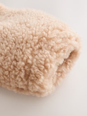 Caramel Borg Hooded Fleece Lined Baby Jacket - Image 5 of 6