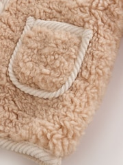 Caramel Borg Hooded Fleece Lined Baby Jacket - Image 6 of 6