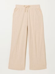 FatFace Lola Oatmeal Pointelle Wide Leg Trousers - Image 6 of 6