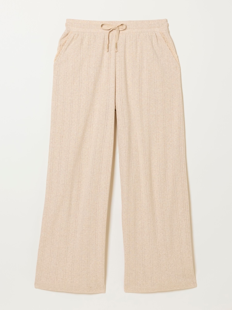 FatFace Lola Oatmeal Pointelle Wide Leg Trousers - Image 6 of 6 FatFace Lola Oatmeal Pointelle Wide Leg Trousers - Image 6 of 6
