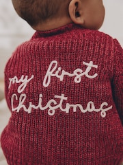 Rojo - My First Christmas Knitted Baby Cardigan (0-18mths) - Imagen 3 de 10