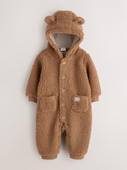 Brown Borg Hooded Baby Pramsuit - Image 2 of 7