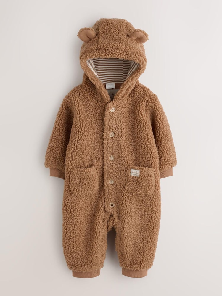 Brown Borg Hooded Baby Pramsuit - Image 2 of 7