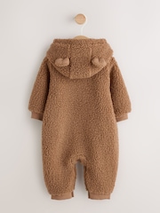 Brown Borg Hooded Baby Pramsuit - Image 3 of 7