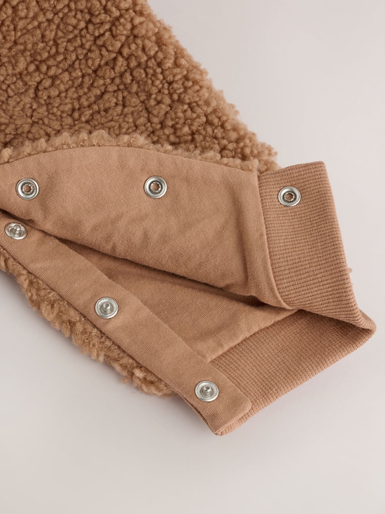 Brown Borg Hooded Baby Pramsuit - Image 7 of 7