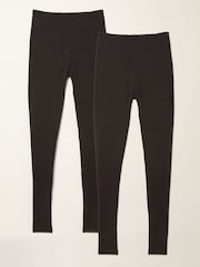 FatFace Meribel Black Black 2 Pack Leggings - Image 5 of 6