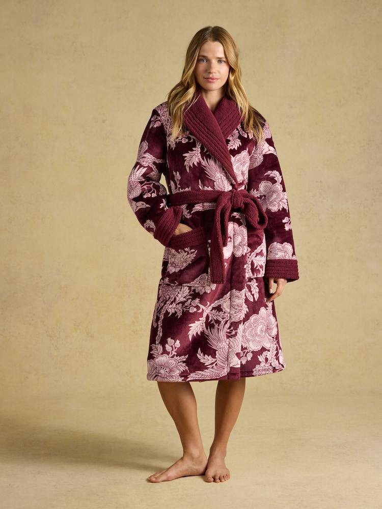 Port & Pink Floral - روب فليس من Joules - Image 1 of 8
