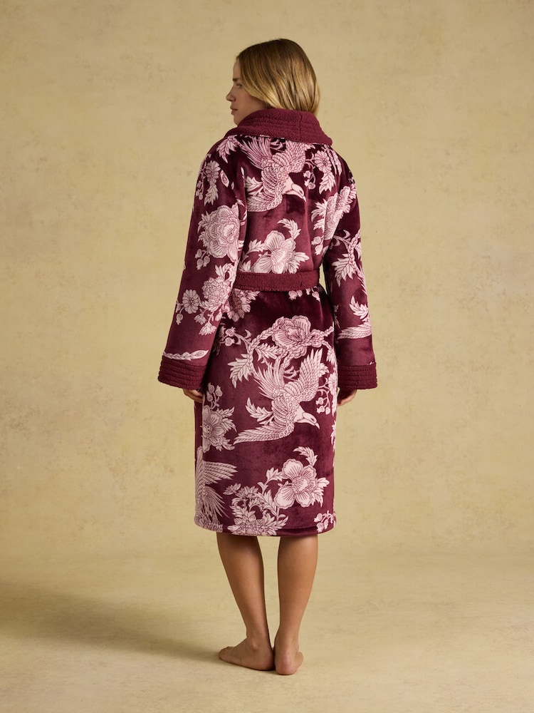 Port & Pink Floral - روب فليس من Joules - Image 2 of 8