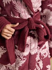 Port & Pink Floral - روب فليس من Joules - Image 6 of 8