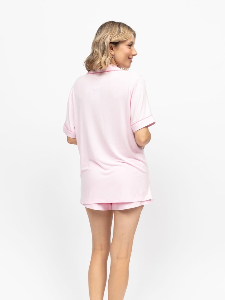 Cyberjammies Pink Revere Jersey Short Sleeve Pyjamas - Image 2 of 4