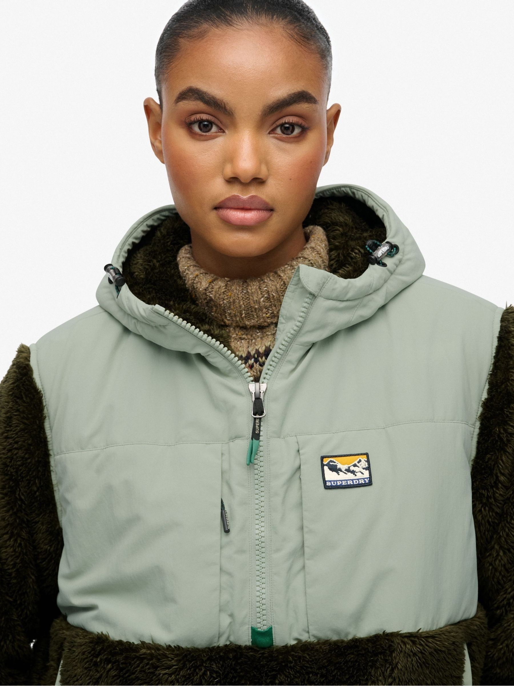 Buy Superdry Green Supersoft Hybrid Half Zip Jacket from Next Mexico