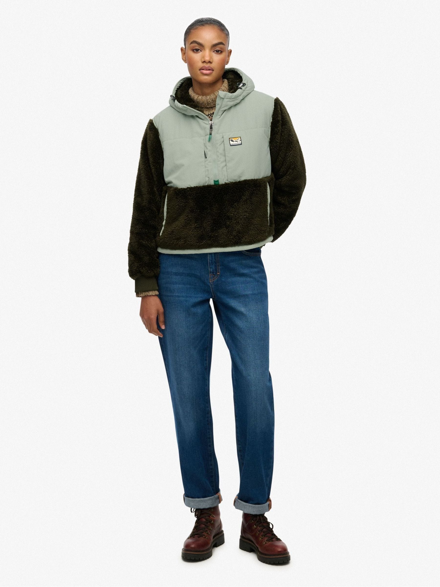 Buy Superdry Green Supersoft Hybrid Half Zip Jacket from Next Mexico