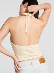 Victoria's Secret Pink Winter White Crochet Halter Top - Image 2 of 2