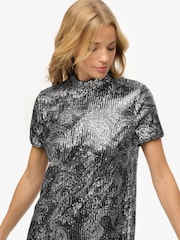 Superdry Black Sequin Mini T-Shirt Dress - Image 5 of 7