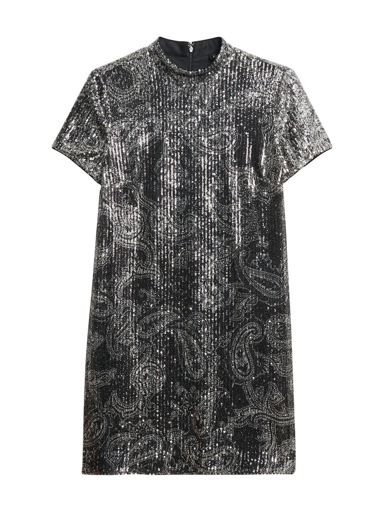 sequin shirt dress zara ZARA Sequin Shirt Dress
