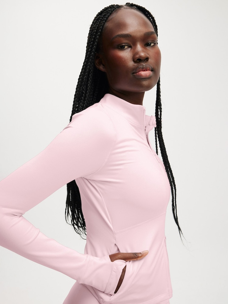 Cotton On Pink Active Core Zip Through Long Sleeve Jacket - Image 3 of 3 Cotton On Pink Active Core Zip Through Long Sleeve Jacket - Image 3 of 3