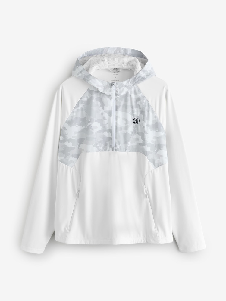 G/Fore White Hybrid Quarter Zip Hoodie - Image 1 of 1