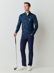 G/Fore Blue Brushed Back Tech Quarter Zip Pullover Jumper - Image 2 of 6