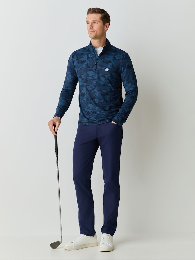 G/Fore Blue Brushed Back Tech Quarter Zip Pullover Jumper - Image 2 of 6 G/Fore Blue Brushed Back Tech Quarter Zip Pullover Jumper - Image 2 of 6