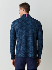 G/Fore Blue Brushed Back Tech Quarter Zip Pullover Jumper - Image 3 of 6