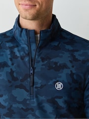 G/Fore Blue Brushed Back Tech Quarter Zip Pullover Jumper - Image 4 of 6