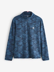 G/Fore Blue Brushed Back Tech Quarter Zip Pullover Jumper - Image 6 of 6