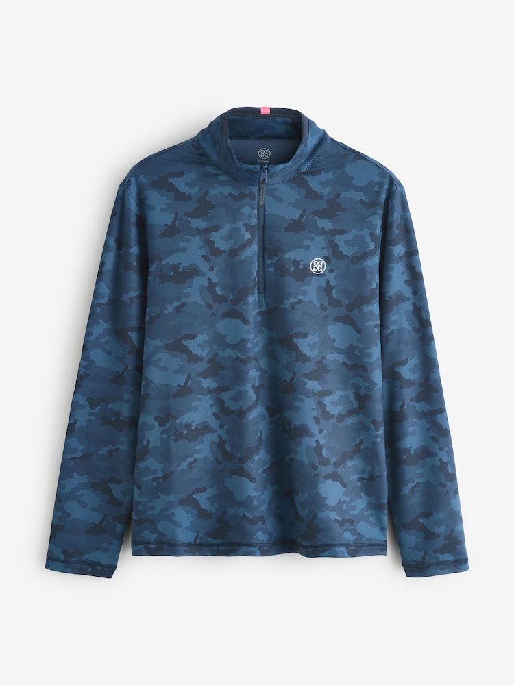 G/Fore Blue Brushed Back Tech Quarter Zip Pullover Jumper - Image 6 of 6 G/Fore Blue Brushed Back Tech Quarter Zip Pullover Jumper - Image 6 of 6