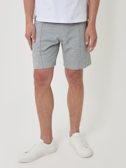 Gris - Threadbare Pique Pleated Sweat Shorts - Imagen 2 de 4