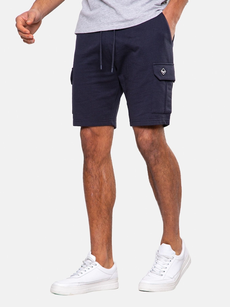 Threadbare Blue Cargo Sweat Shorts - Image 1 of 4