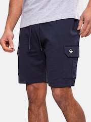 Threadbare Blue Cargo Sweat Shorts - Image 4 of 4