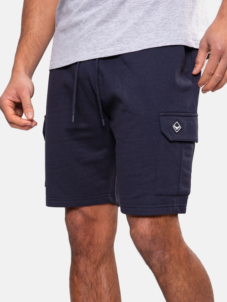 Threadbare Blue Cargo Sweat Shorts - Image 4 of 4