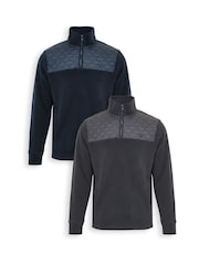 Threadbare Blue Onion Quilted Quarter Zip Fleeces 2 Pack - Image 1 of 5