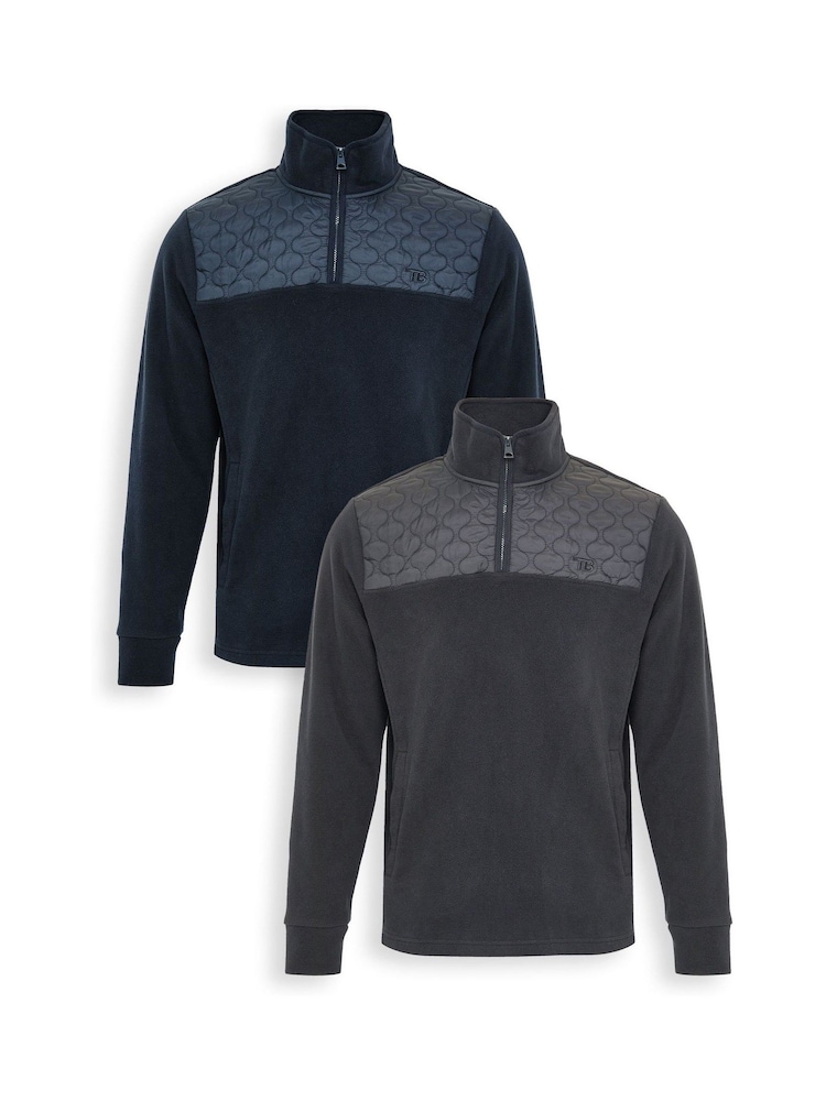 Threadbare Blue Onion Quilted Quarter Zip Fleeces 2 Pack - Image 1 of 5