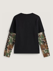 Vans Black Camo Twofer T-Shirt - Image 2 of 2