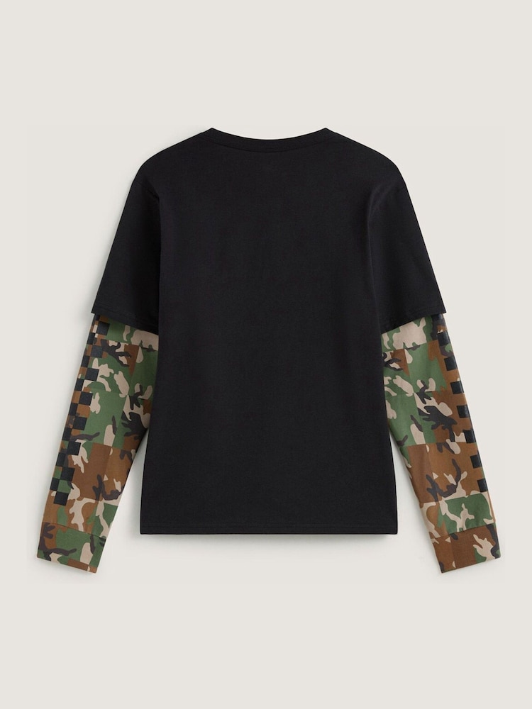 Vans Black Camo Twofer T-Shirt - Image 2 of 2
