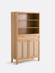La Redoute Intérieurs Oak Linen Tint Esmara High 2-Door Dresser in Ash Linen - Image 2 of 4