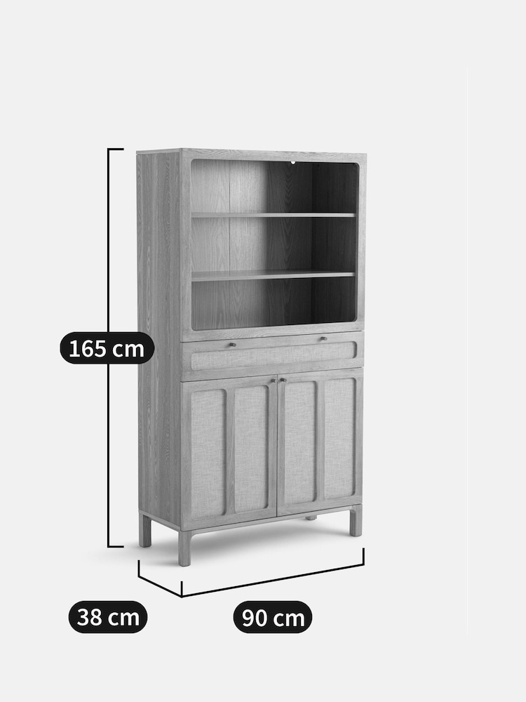 La Redoute Intérieurs Oak Linen Tint Esmara High 2-Door Dresser in Ash Linen - Image 4 of 4 La Redoute Intérieurs Oak Linen Tint Esmara High 2-Door Dresser in Ash Linen - Image 4 of 4