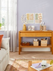 La Redoute Intérieurs Oak Adelita Oak 2-Drawer Console Table - Image 1 of 6