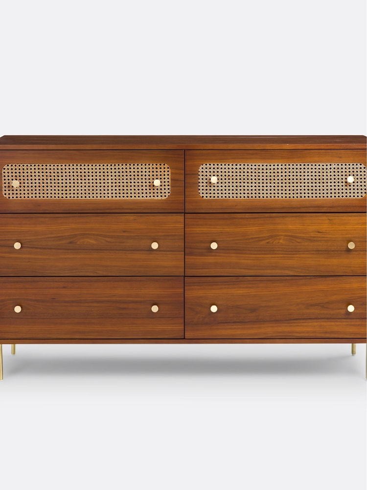 La Redoute Intérieurs Walnut Redpop Chest of 6 Drawers - Image 2 of 6