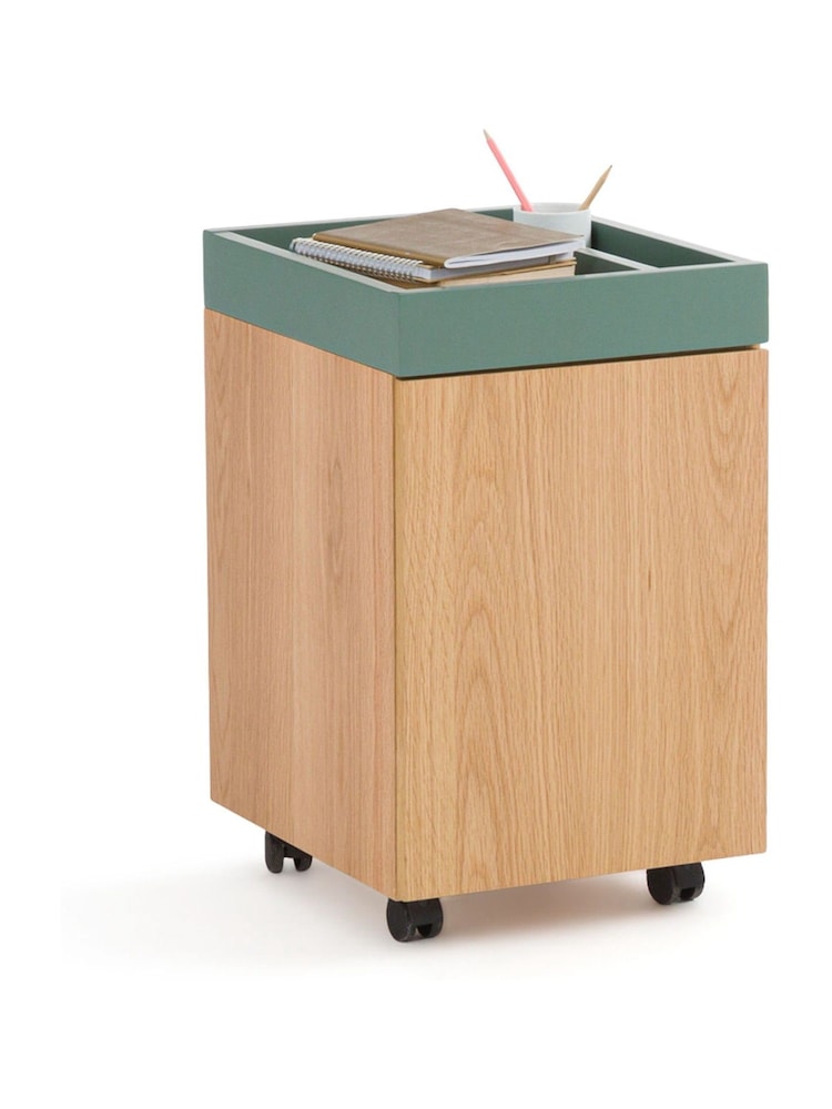 La Redoute Intérieurs Oak Lina Office Desk 1-Door Cupboard Unit - Image 2 of 6