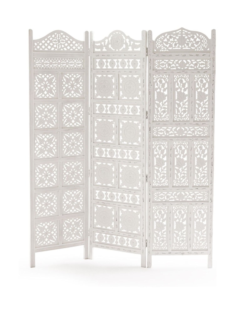 La Redoute Intérieurs White Aima Moucharabieh-Style Mango Wood Screen - Image 1 of 4