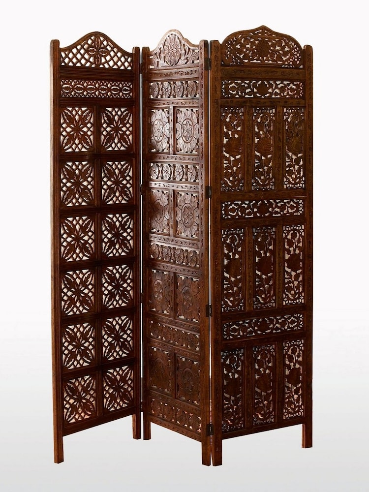 La Redoute Intérieurs Dark Wood Aima Moucharabieh-Style Mango Wood Screen - Image 1 of 1